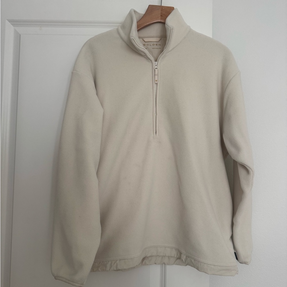 Aritzia Cream Half-Zip Sweater